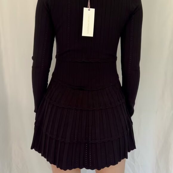 LSF Lavender Stretch Pointelle Mini Dress - Black - Picture 6 of 6